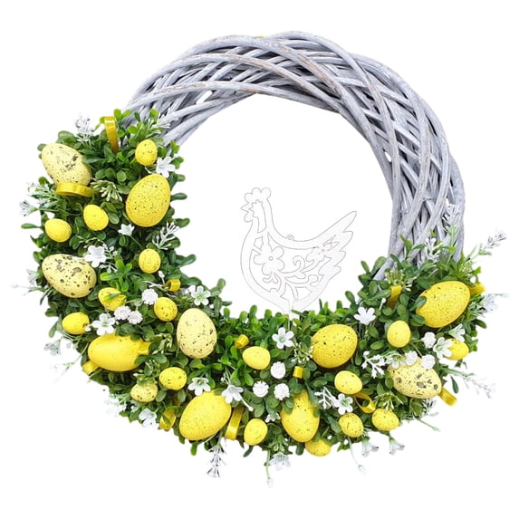 Moocorvic Easter Wreaths for Front Door Large Indoor Outdoor Easter Hanging Ornaments Bunny Wreath Easter Party Supplies 25cm/9.84Inch