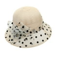 thumbnail image 1 of Moocorvic Elegant Bucket Hats for Woman with Lace Band and Flower, Sun Hats for Wedding Party Summer Vacation, 1 of 4