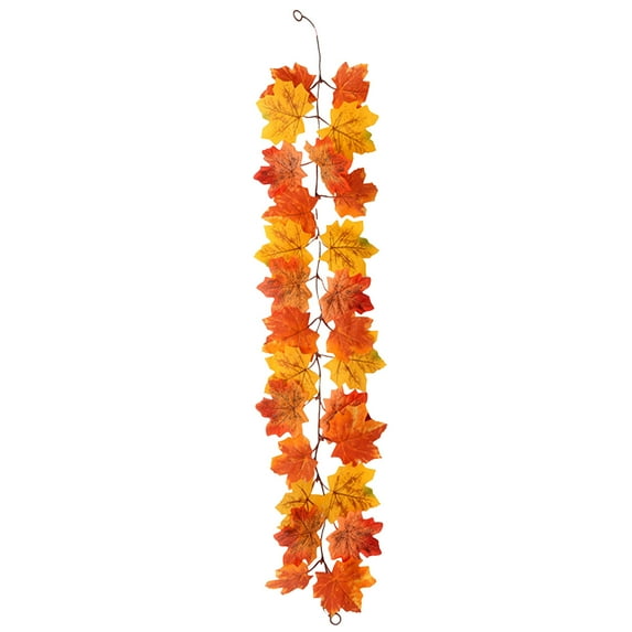 Moocorvic Fall Maple Garland, Artificial Fall Leave Vines Garland Colorful Autumn Decor for Home Wedding Party Thanksgiving Dinner Fireplace Door Frame