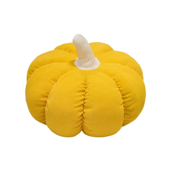 Moocorvic Fall Pumpkin Shape Pillows, Thanksgiving Decoration Soft Corduroy Throw Pillow for Sofa Couch Bedroom Farmhouse Decor,Yellow