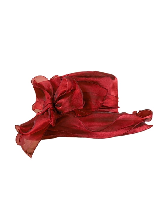 Fascinators Hats for Women 2025 Tea Party Hats Church Hats Headdress, Wine