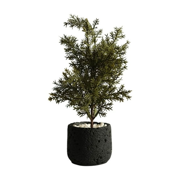 Moocorvic Faux Small Pine Tree Potted Plant, Artificial Greenery for Office Desk, Living Room Indoor Decor