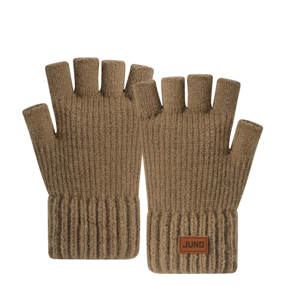 Moocorvic Fingerless Gloves for Women, Half Finger Winter Warm Knitted Gloves for Cycling, Running, Outdoor,Biking,Driving,Working(Coffee)