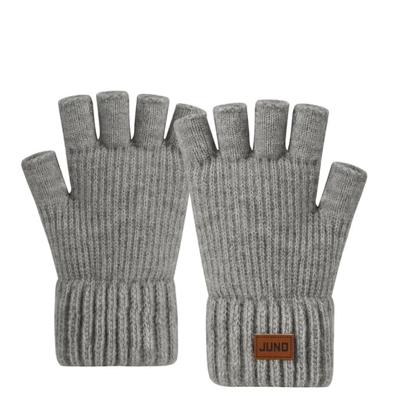 Moocorvic Fingerless Gloves for Women, Half Finger Winter Warm Knitted Gloves for Cycling, Running, Outdoor,Biking,Driving,Working(Gray)