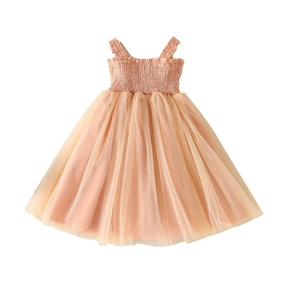 Moocorvic Flower Girl Dress Kids Ruffles Lace Party Wedding Dresses A-Line Elastic Waist Toddler Party Clothes 2-3 Years