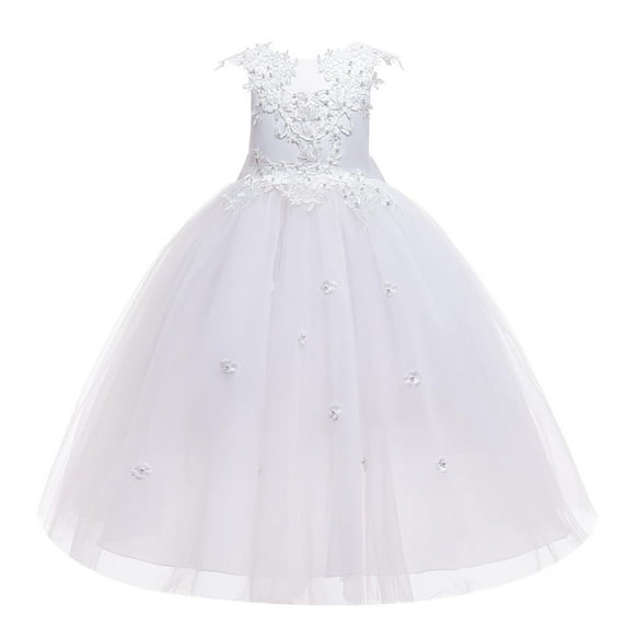 Moocorvic Flower Girls Dresses Long Princess Dress Floor Length for Birthdany Wedding Party 9-10 Years