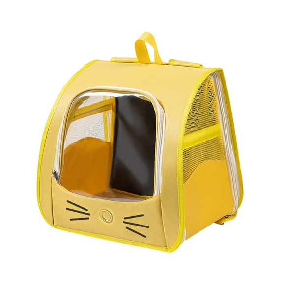 Moocorvic Foldable Cat Backpack Carrier Anti-Scratch Mesh Pet Bag, Foldable Travel Cage for Hiking,14Inch