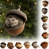 Moocorvic Forest Animal Acorn Ornaments for Christmas Tree Hanging Decorations Gifts for Animal Lovers 4''