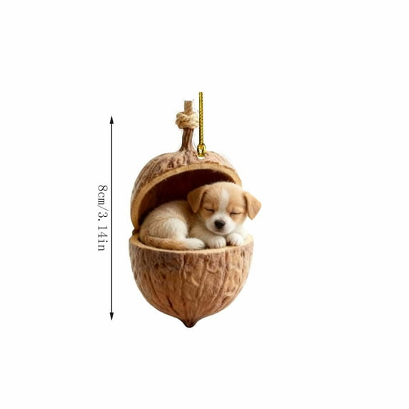 Moocorvic Forest Animal Acorn Ornaments for Christmas Tree, Winter Birthday Party Supplies Holiday Gifts 3.15 Inch