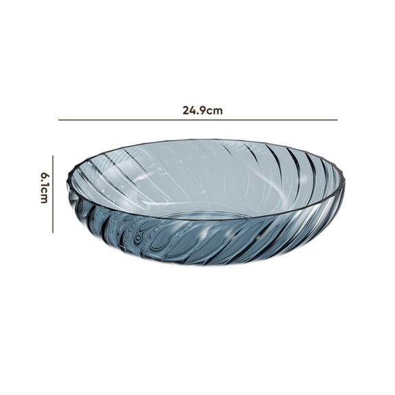 Moocorvic Fruit Basket for Kitchen, Fruit Bowl Kitchen Countertop Organizer for Tea Table Snacks Melon Seed Fruit, Clear(9.9inch)
