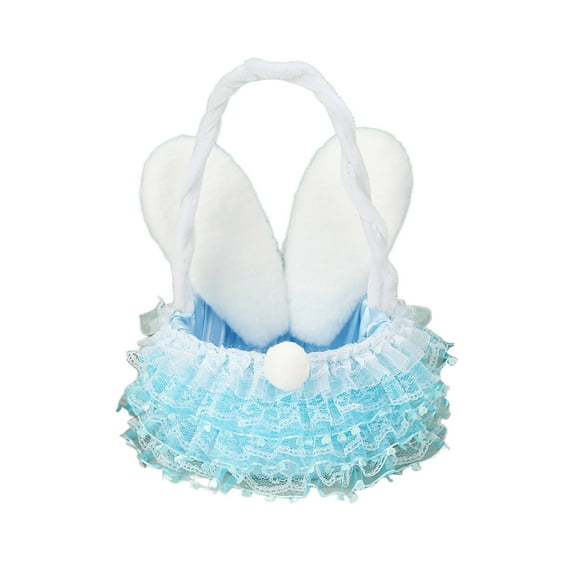 Moocorvic Girls Easter Basket Ideas Cute Bunny Ear Lace Dress Easter Gift Bucket Party Favors Stuffers Gifts