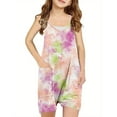 thumbnail image 1 of Moocorvic Girls Loose Romper One Piece Sleeveless Casual Tie-dye Jumpsuit for 5-14 Years(Pink), 1 of 5