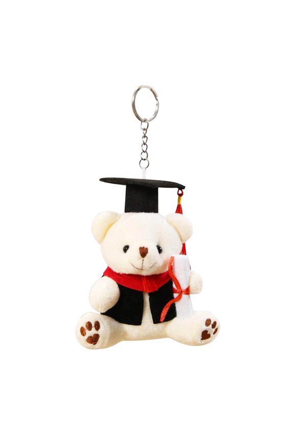 Graduation Bear Keychain Class of 2025 Graduation Plush Bear Gift Kindergarten Stuffed Animal Doll Pendant Graduation Gifts for Her