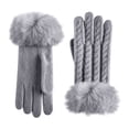 thumbnail image 1 of Moocorvic Gray Winter Gloves for Women, Soft Fleece Lined Warm Knit Gloves for Cold Weather, 1 of 8
