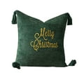 thumbnail image 1 of Moocorvic Green Christmas Throw Pillow Covers Merry Christmas Embroidered Holiday Cushions Cover for Sofa Couch Bed Decor 18x18, 1 of 7