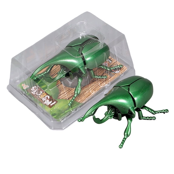 Moocorvic Green Realistic Beetle Wind-up with Interactive Head and Tail, Movement Mechanical Insect Models for Educational Play Indoor Outdoor Use April Fool's Day Favors and Bug
