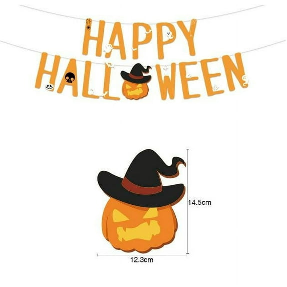 Moocorvic Halloween Banner Hanging Flag Bunting Garland Decorations, Halloween Birthday Party Decorations