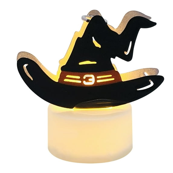 Moocorvic Halloween Decoration Led Candle Lamp Witch Hat Witch Cat Lamp Party Courtyard