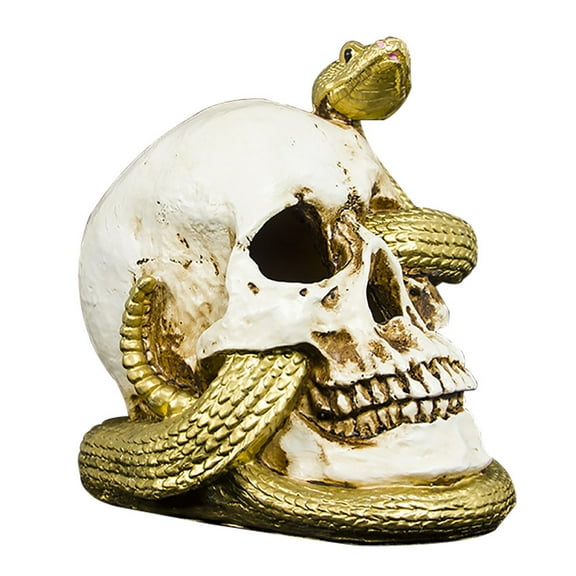 Moocorvic Halloween Decorations Snake Skull Decoration Ornaments With Lights Crafts