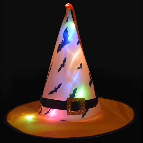 Moocorvic Halloween Glowing Hat Children Adult Party Dance Party Dress Up Witch Hat