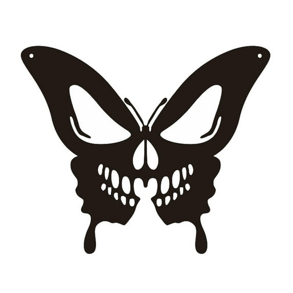 Moocorvic Halloween Skeleton Butterfly Metal Wall Decor, Indoor Halloween Decor Outdoor for Home, Halloween Birthday Party Decorations for Bedroom (Black)