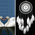 thumbnail image 1 of Moocorvic Handmade Lace Feather Bead Hanging Decoration Ornament Gift White, 1 of 8