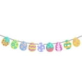 thumbnail image 1 of Moocorvic Happy Easter Banner Indoor Decorations, Colorful Bunnies and Carrots Pendants Spring Themed Easter Party Supplies, 1 of 9
