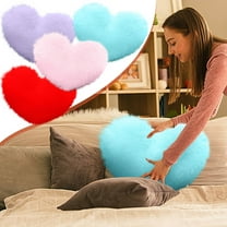 Moocorvic Heart Pillow, Kids Girls Room Decor, Love Pillow Gifts 13 in x 9.8 in(Pink)