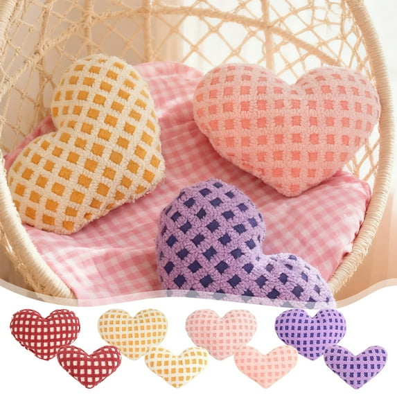 Moocorvic Heart-Shape Pillow Valentine's Day Gifts, Soft Red Love Throw Pillows for Bedroom, Living Room, Sofa, Couch(S,12Inch)