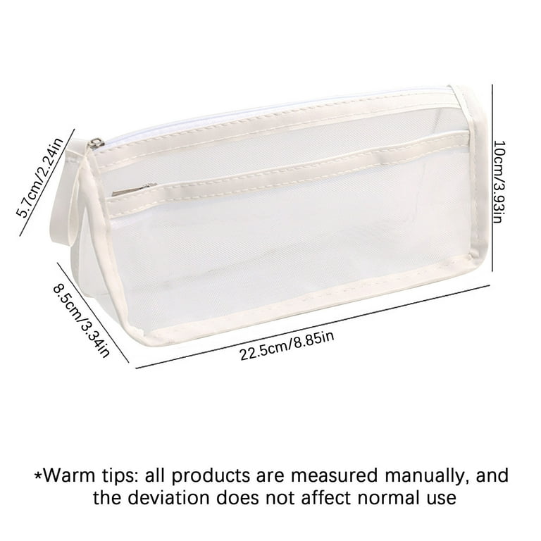 Moocorvic High Capacity Mesh Pencil Bag School Supplies锛孌urable Mesh Pouch  Clear Pencil Case Stationery Pouch Zipper, Portable Office Supplies with