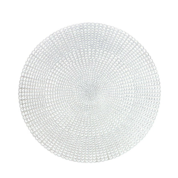 Moocorvic Hollowed Out Insulation Mat Solid Polyvinyl Chloride Leather Placemats , Coffee Mats, Kitchen Table Mats, , Easy To Clean Kitchen Table Mats(Silver)