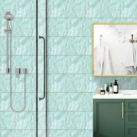 Moocorvic Imitation Marble-tile Wall Stickers Waterproof Thickened Living Room Background Wall Bathroom Stickers Kitchen Wallpaper Self-adhesive