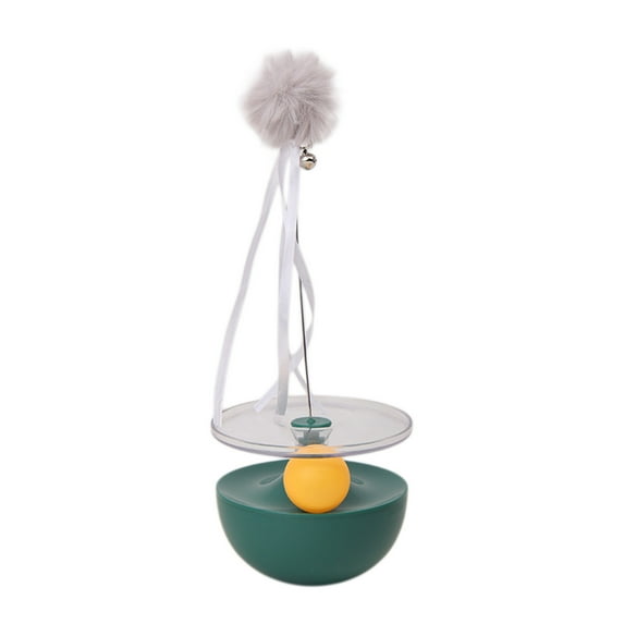 Moocorvic Interactive Cat Ball Toy Teaser Wand Set, Automatic Rolling Toy with Feathers & Bell for Indoor Play & Cat Birthdays