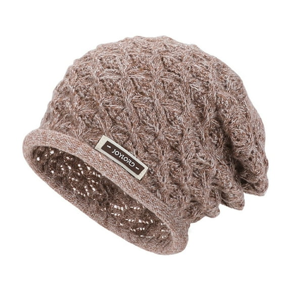 Moocorvic Khaki Slouchy Knit Beanie for Men Women, Soft Warm Fleece Lined Winter Hat