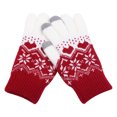 thumbnail image 1 of Moocorvic Knit Gloves for Women, Winter Touch Screen Snow Flower Printing Ladies Gloves for Cold Weather,Red, 1 of 3