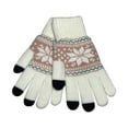 thumbnail image 1 of Moocorvic Knit Gloves for Women, Winter Touch Screen Snow Flower Printing Ladies Gloves for Cold Weather,White, 1 of 4