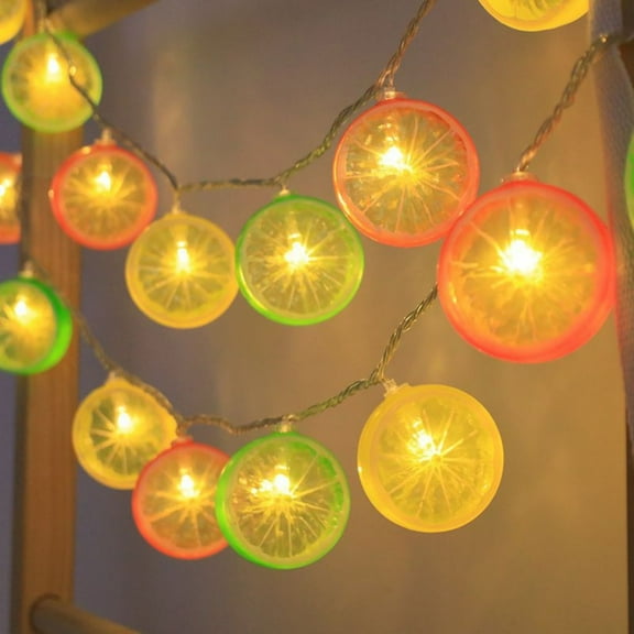 Moocorvic LED Lemon Lights 32.8ft, Battery Operated Fruit String for Patio Summer Parties, Waterproof Home Decor