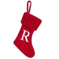 thumbnail image 1 of Moocorvic Large Christmas Stockings Personalized Initials Knitted Christmas Stockings with Letter Fireplace Hanging,Family Holiday Party Decoration(Red R), 1 of 1