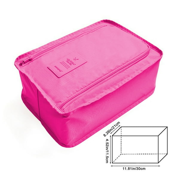 Moocorvic Large Shoe Bags for Travel, Foldable Waterproof Shoe Puches Organizer, 11.8x8.3x4.5 Inch,Hot Pink