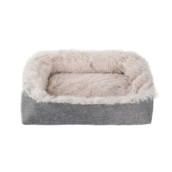 Moocorvic Large Soft Pet Bed for Cat or Dog, Rectangle, 24x20 Inch(Beige)