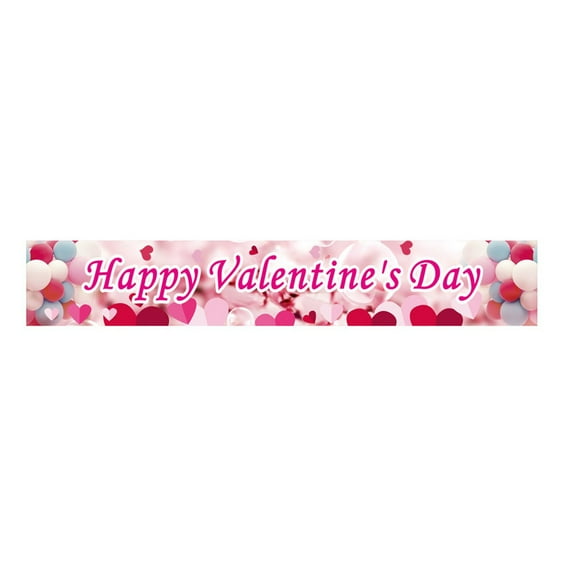 Moocorvic Large Valentine's Day Banner, Party Supplies Decorations Background Romantic Anniversary Decorations Hanging Decor Outdoor Indoor (7.9 x 1.3ft)