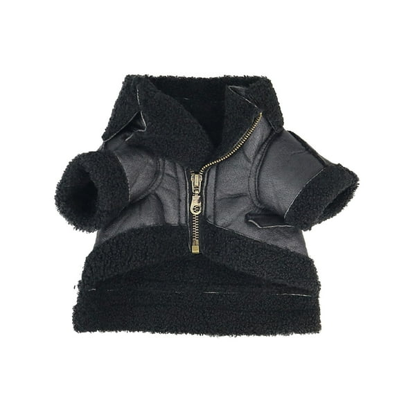 Moocorvic Leather Dog Jackets for Medium Dogs Coat Cold Weather Warm Jacket with Zipper for Large Cats