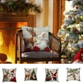 thumbnail image 1 of Moocorvic Linen Christmas Pillow Covers with Deer Rabbit Embroidery, Holiday Farmhouse Decorative Cushion Case for Sofa Living Room, 1 of 7