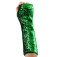 thumbnail image 1 of Moocorvic Long Fingerless Sequins Gloves for Women, Arm Sleeves Party Costumes,Green, 1 of 5
