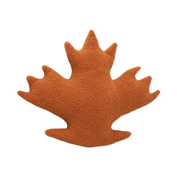 Moocorvic Maple Leaf Pillow, Thanksgiving Decoration Soft Plush Autumn Cushion for Outdoor Couch Bedroom Sofa Home Decor Brown 21.65x17.7 Inch