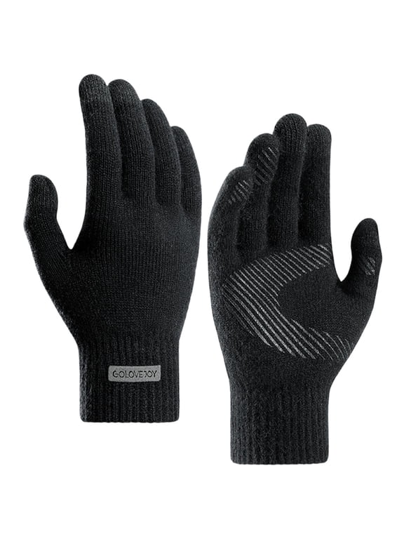 Men Winter Gloves, Warm Velvet Elastic Stretch Touchscreen Glove for Cycling, Running, Outdoor(XL)