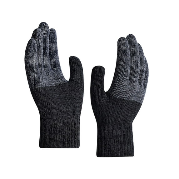 Moocorvic Men Winter Warm Gloves, Knitted Thermal Anti-Slip Touchscreen Glove for Cold Weather