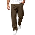 thumbnail image 1 of Moocorvic Men's Coffee Regular Fit Straight Leg Sweatpants Elastic Waist Drawstring Soft Casual Pants with Back Pocket for Everyday Lounge Commute Wear, 1 of 8