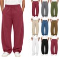 thumbnail image 1 of Moocorvic Men's Wide Leg Baggy Sweatpants, Oversized Loose Fit, Elastic Drawstring Waist Streetwear Pants with Pockets,L, 1 of 8