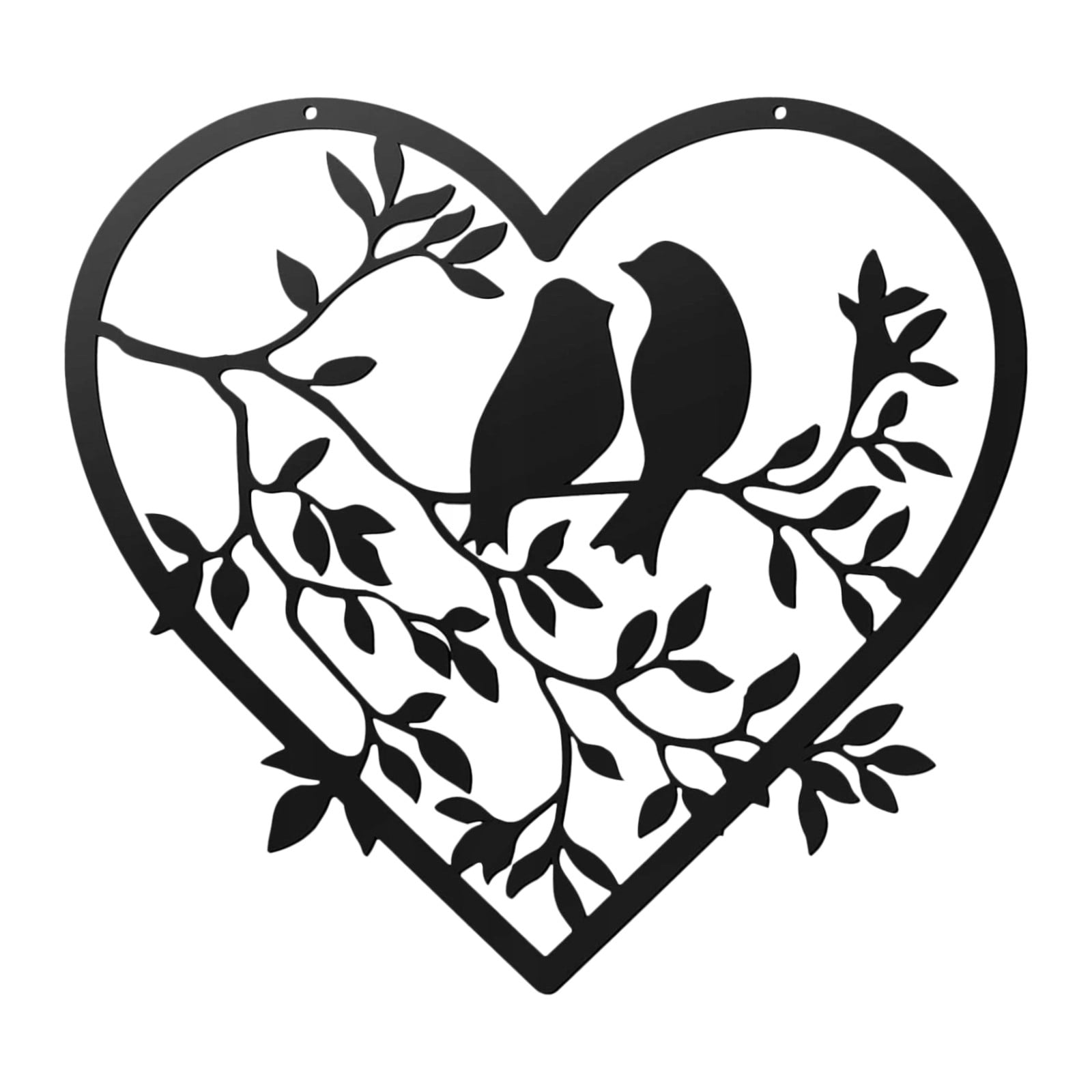Moocorvic Metal Wall Art Bird on Tree Branch Bird Wall Bird Love Shape